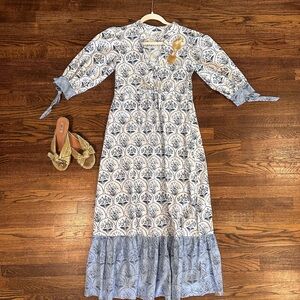 Victoria Dunn Block Print Maxi Dress